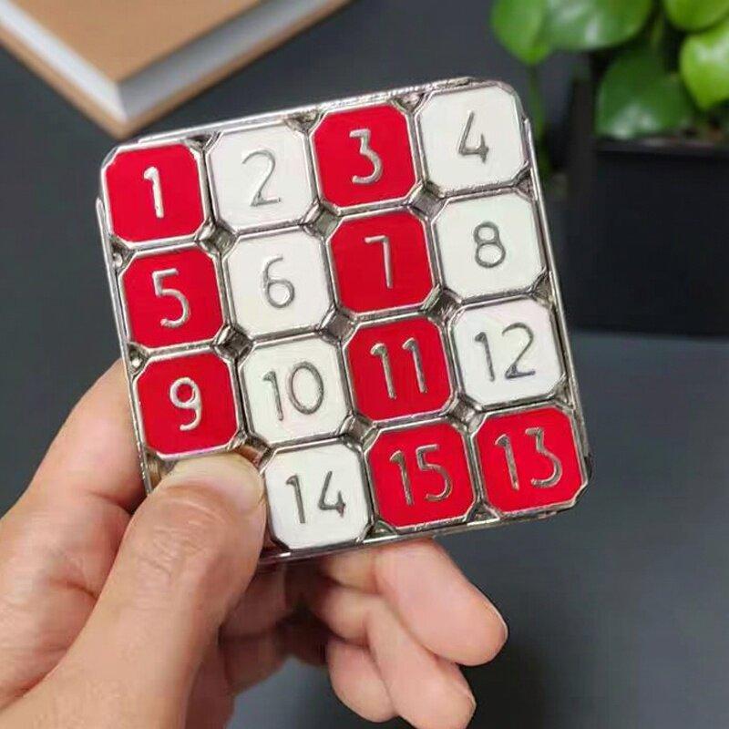 Классическая металлическая скользящая головоломка с числами, развивающая игрушка-головоломка для детей, развивающая игра-пазл, игрушка для снятия стресса, подарок для детского сада, школы