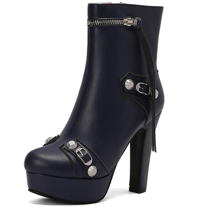 Модные женские ботильоны на платформе, желтые, красные, черные, желтые, белые, короткие, с пряжкой, молнией, для танцевальной вечеринки, зимняя обувь для женщин, большой размер 45 50