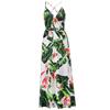 Women Fashion Floral Print Open Back Maxi Dress