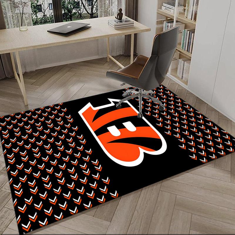 Cincinnati-Bengals Helmet Carpet, Kitchen Rugs, Yoga Mat, Non-Slip Mats, Rug for Bathroom, Living Room bedroom, Camping Rugs Christmas Gift