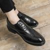 FashionBusiness Formal Brogues Leather Shoes Men's Casual with Suit Solid Wedding Shoes Color Fashion Oxford Shoes Pointed Office Shoes