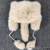 Women's Fluffy Bear Ears Pom Pom Winter Hat - Warm and Cute Lei Feng Style