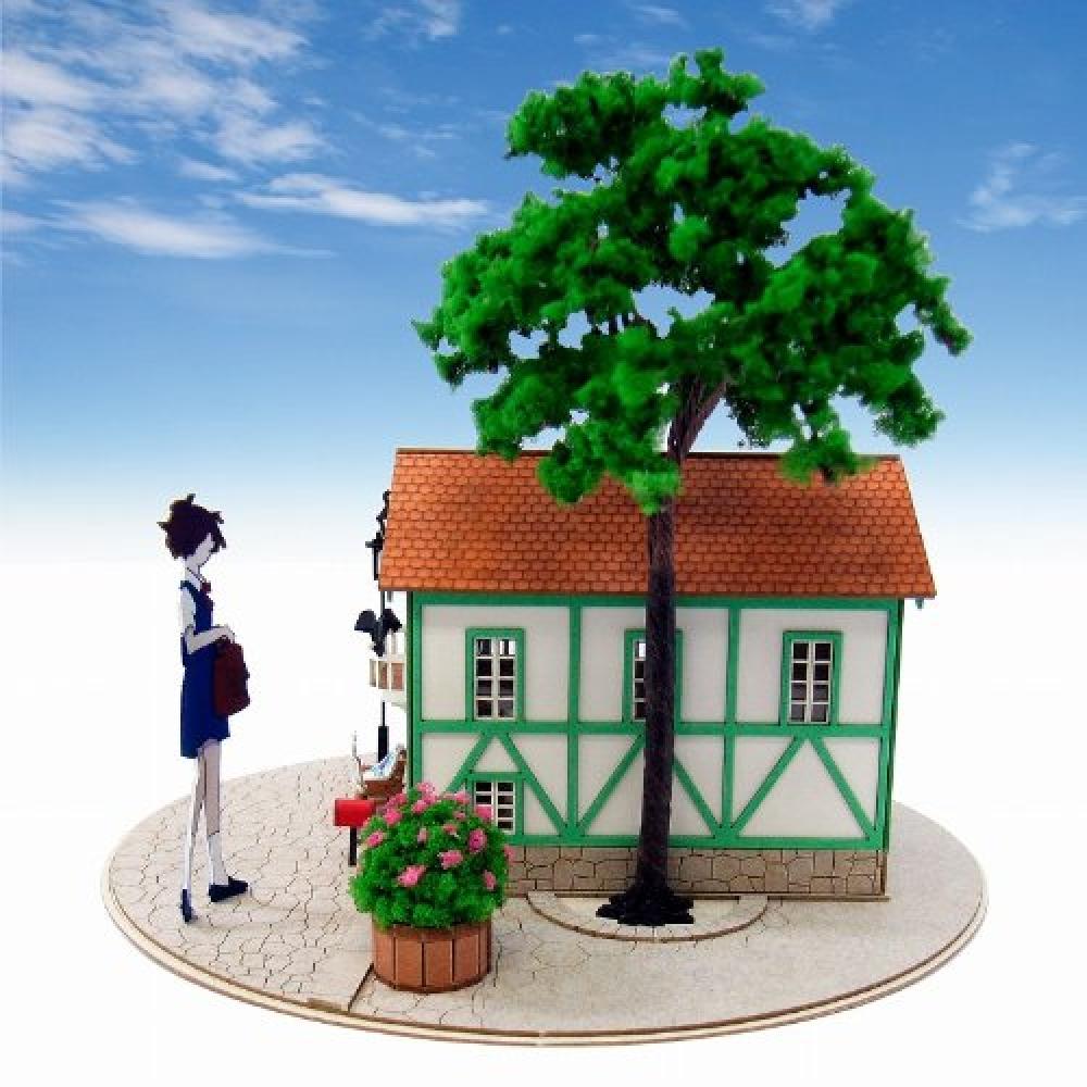Sankei Miniatuart Kit Studio Ghibli Series Cat Returns Cat Office 1150 Scale Paper Craft MK07-11