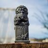 Chinese Cast Iron Stone Lion Desktop Ornament: Cultural Craft for Wealth and Protection.