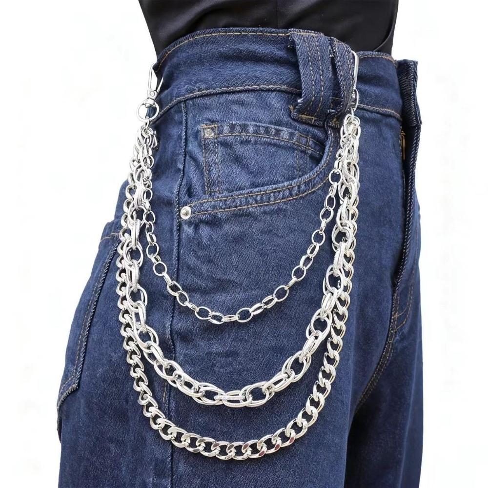 Long Punk Layered Chain Belts Silver/Gold Punk Waist Chain Hip-hop Clothes Accessories