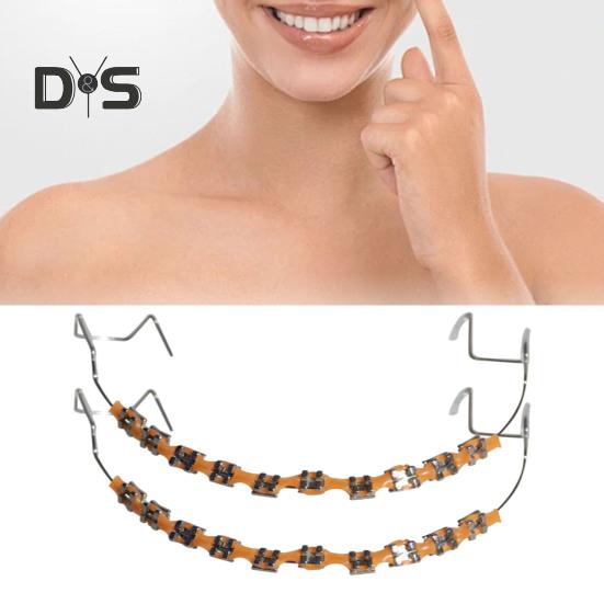 Temporary Tooth Decoration with Metal Wires Brackets Orthodontic Ligatures Orthodontists Explain Dental Students Practice Props