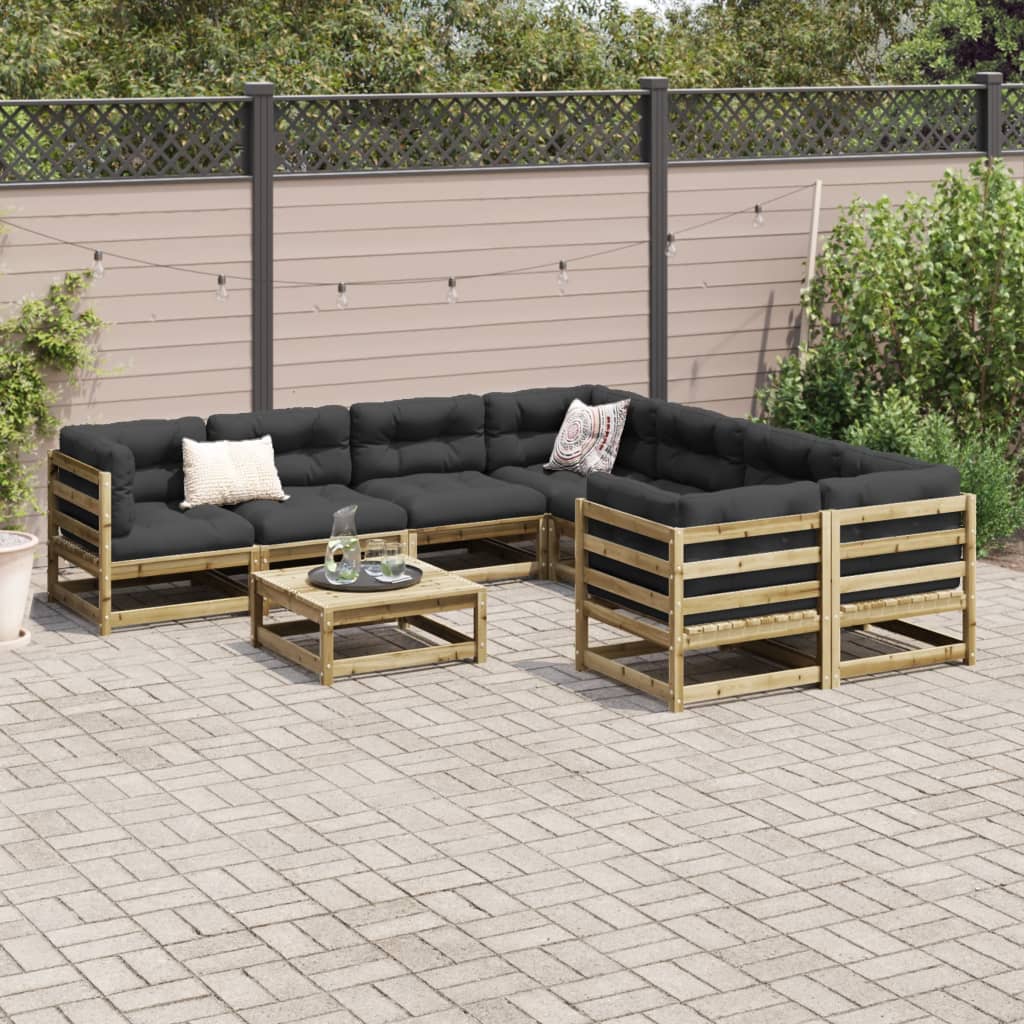 9 Piece Garden Sofa Set Pressure Treated Pine Wood