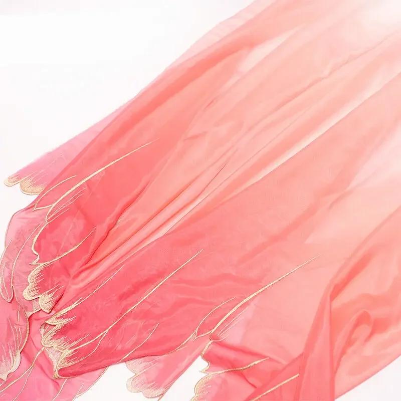 150x100cm Embroidery Lotus Leaf Soft Fabric DIY Hanfu Shirts Doll Cloth Chinese Style DIY Sewing Craft Organza Tulle Fabric New