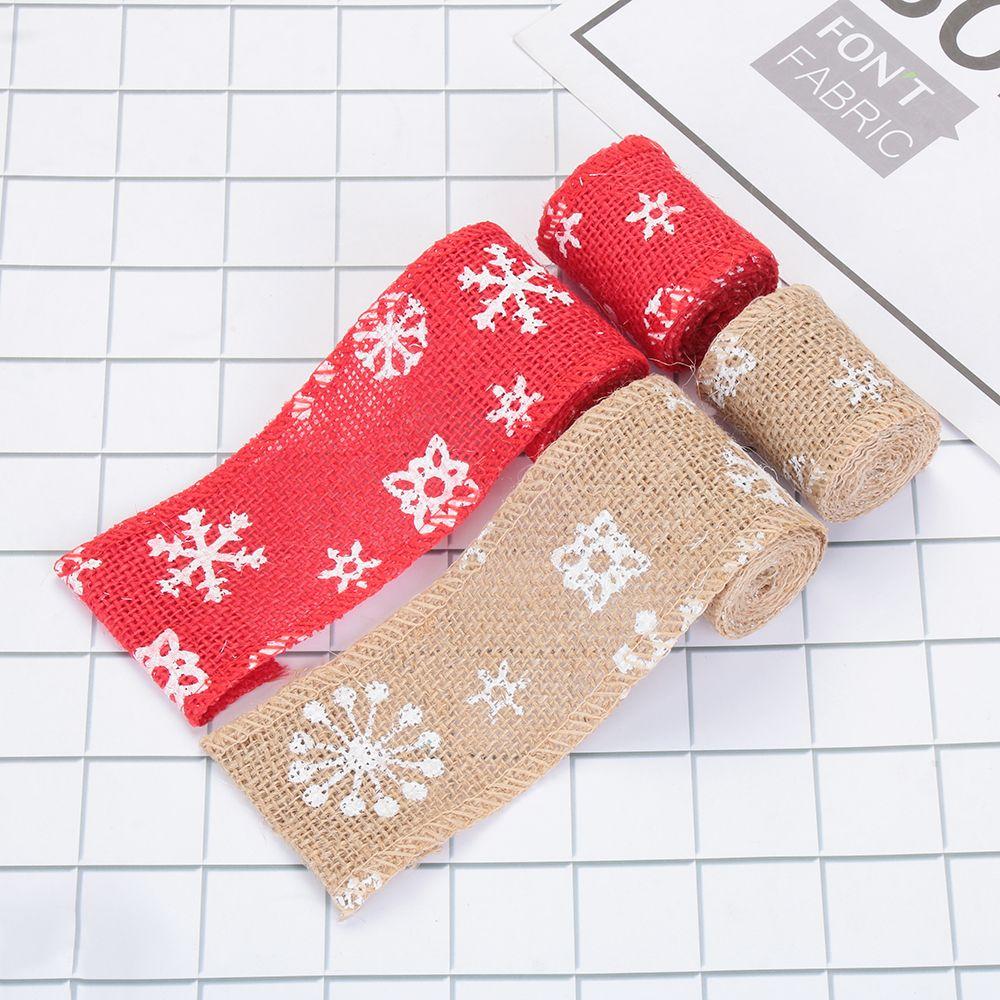 Natural Party DIY Hessian Edge Wedding Merry Christmas Lace Ribbon Sisal Trim Jute Burlap Snowflake