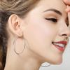 1 Pair Women Ear Hoop Different Sizes Circle Earrings Polished Solid Color Electroplated Ear Decoration Jewelry Lady Club Party Hanging Earring