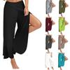Wide Leg Pants Female Loose Fitness Dance Yoga Split Trousers Women Elastic Waist Casual Workout Solid Summer Clothing 21923