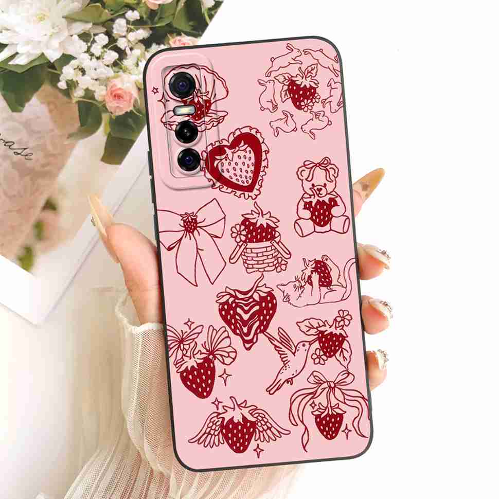 Чехол для vivo Y73s 5G V2031A Роскошный Рисунок Силиконовая Задняя Крышка Для Vivo Y73S Y 73s 5G 6.44" Чехлы для Защиты Мобильного Телефона