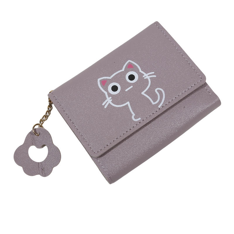 Маленький кошелек Кошка Короткий складной Персонализированные кошельки Студент Милая леди Мини Модный кошелек Kawaii Простые кошельки для девочек