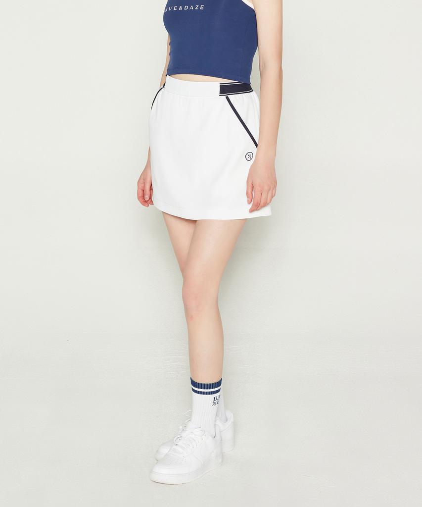 Dave And Days Side Band Skirt White