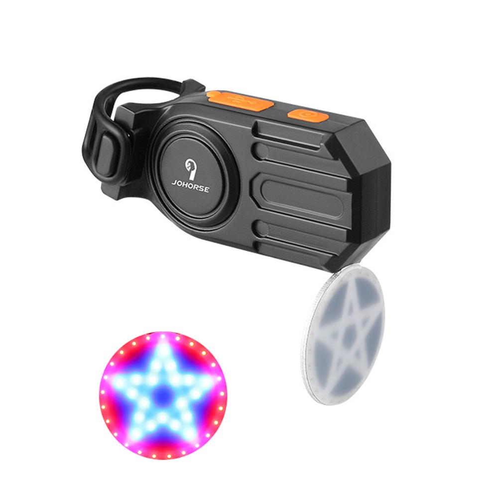 Задний фонарь для велосипеда JOHORSE с зарядкой от USB, предупреждающий свет для велосипеда, поддержка нескольких режимов освещения