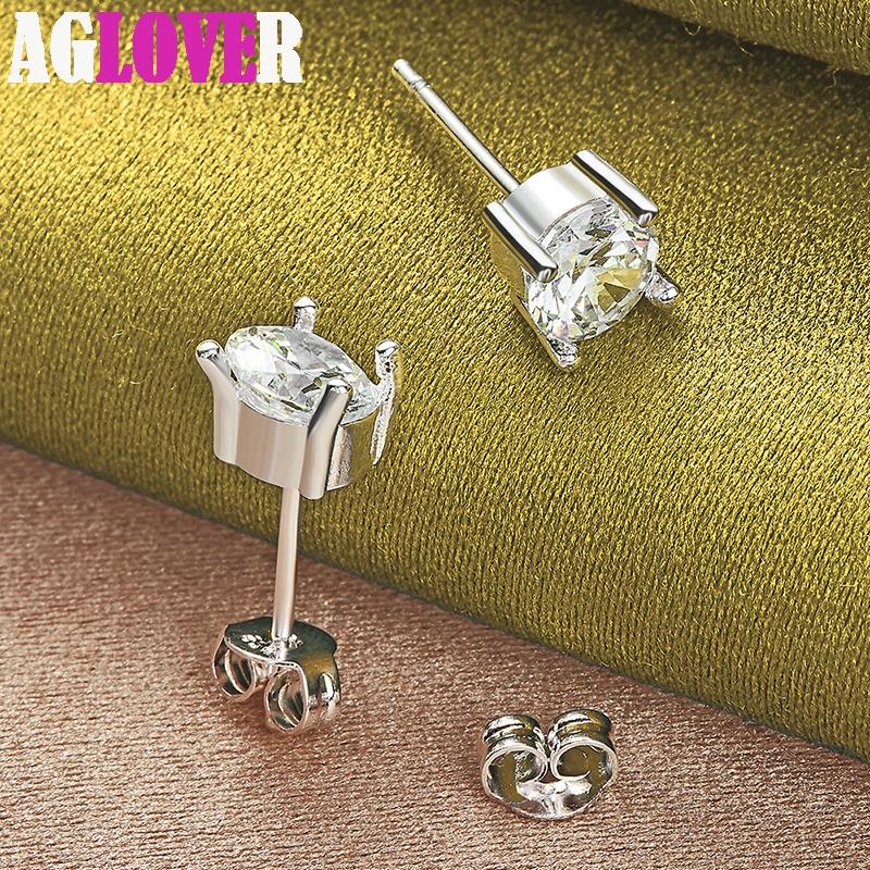 Ювелирные изделия из стерлингового серебра 925 пробы с квадратными цирконами AAA