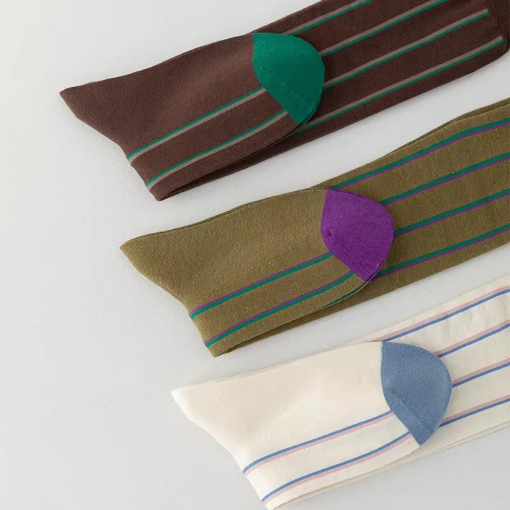 Loose Mouth Thigh High Socks Vertical Stripes Knee Length Stockings New Over Knee Stockings Women