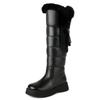 Winter Shoes Fur Plush Snow Boots Women White Black 2025 Fashion Casual Wedge Heels Knee High Boot Ladies Comfortable Waterproof