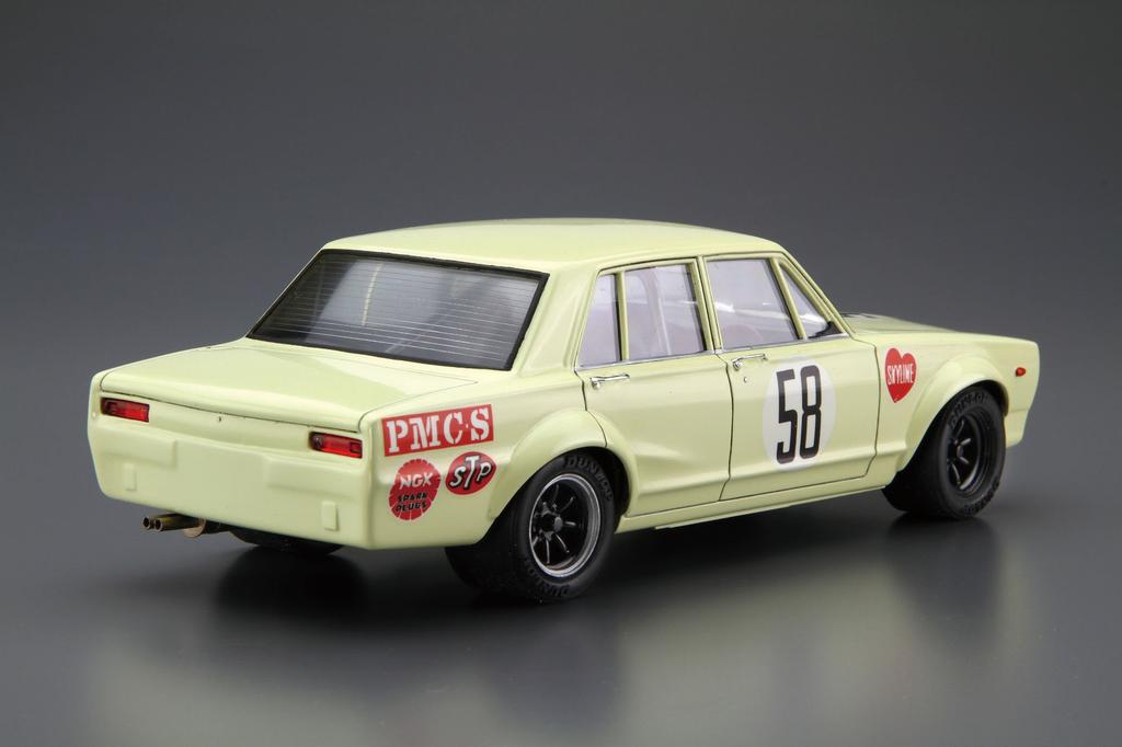 Aoshima Bunka Kyozai Серия моделей автомобилей 70 Nissan PGC10 Skyline Гран-при JAF 1970 Пластиковый модельный набор ООО. 1/24 Нет. 2000GT-R