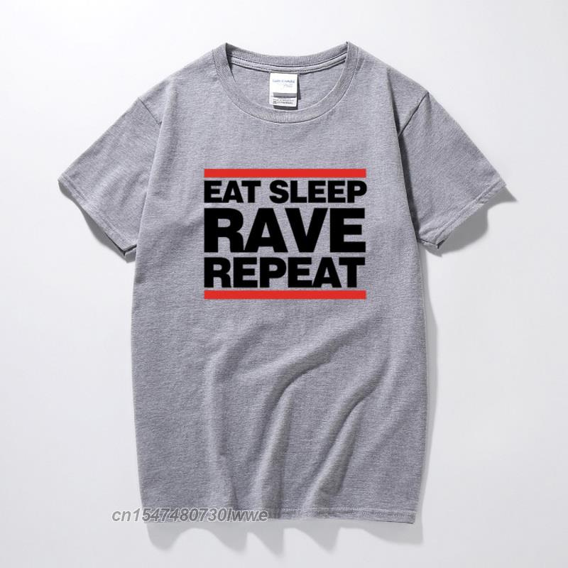 Eat Sleep Rave Repeat Cotton Tshirt Dj Dance Htid Hardcore Acid Ibiza Magaluf Cotton T Shirt Top Camiseta