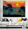 Пляжный пейзаж с кокосовыми пальмами Гобелен 3D Лесной пейзаж с водопадом Настенный декор Домашний фон Ткань Декор Садовый плакат для улицы