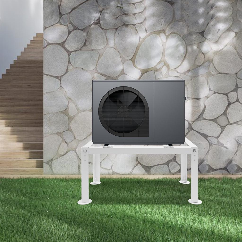 Mini Split AC Ground Stand, Heavy Duty 450LB Capacity, Universal for Indoor Outdoor Condenser Units, 33.8x19.1x17.5inch, White