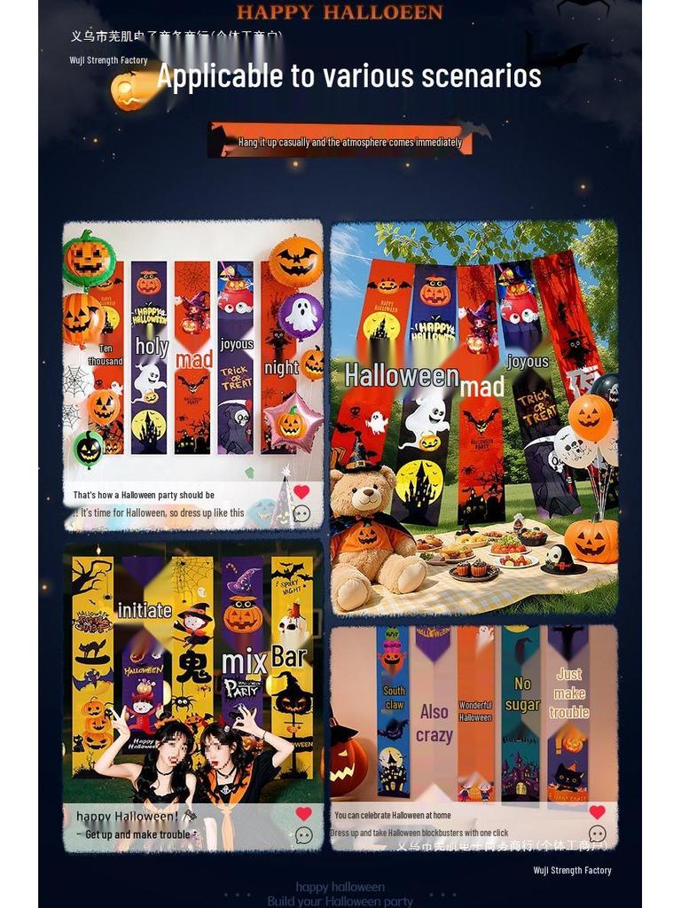 Halloween Pumpkin Hanging Cloth for Outdoor and Shop Decor
