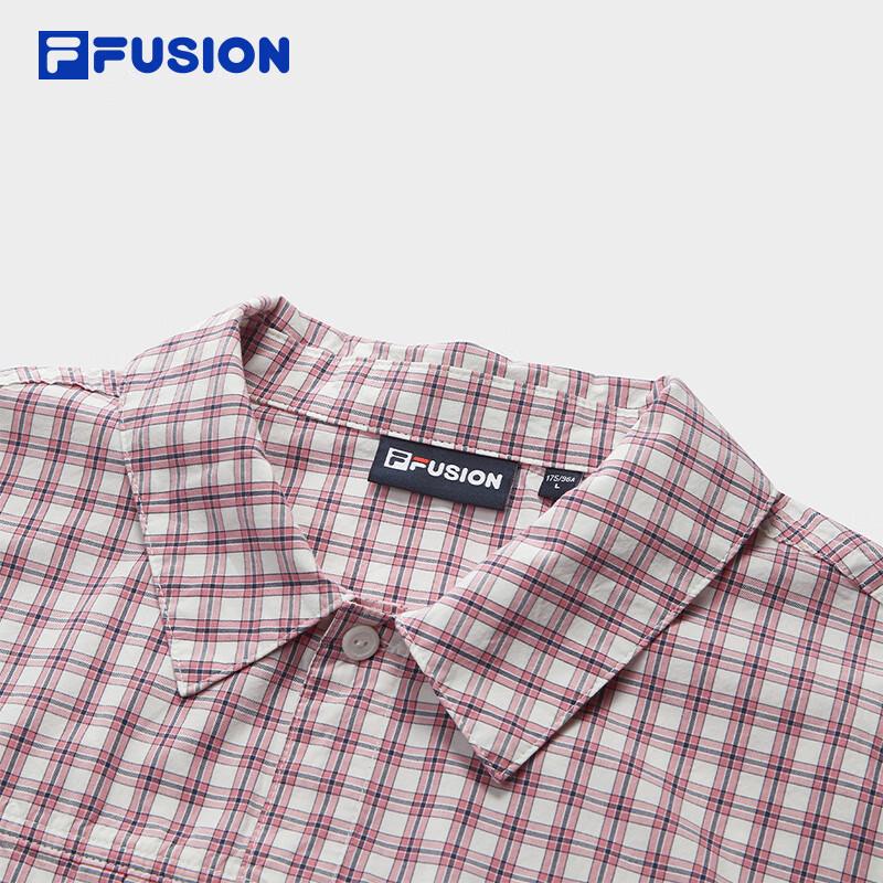 Fila FUSION Унисекс Свободный крой Клетчатая хлопковая рубашка с длинным рукавом