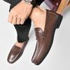 Fashion High-quality Low Heeled Loafers Men's Business Soft Sole Leather Shoes Luxury Genuine Leather Formal British Style Oxford Shoes