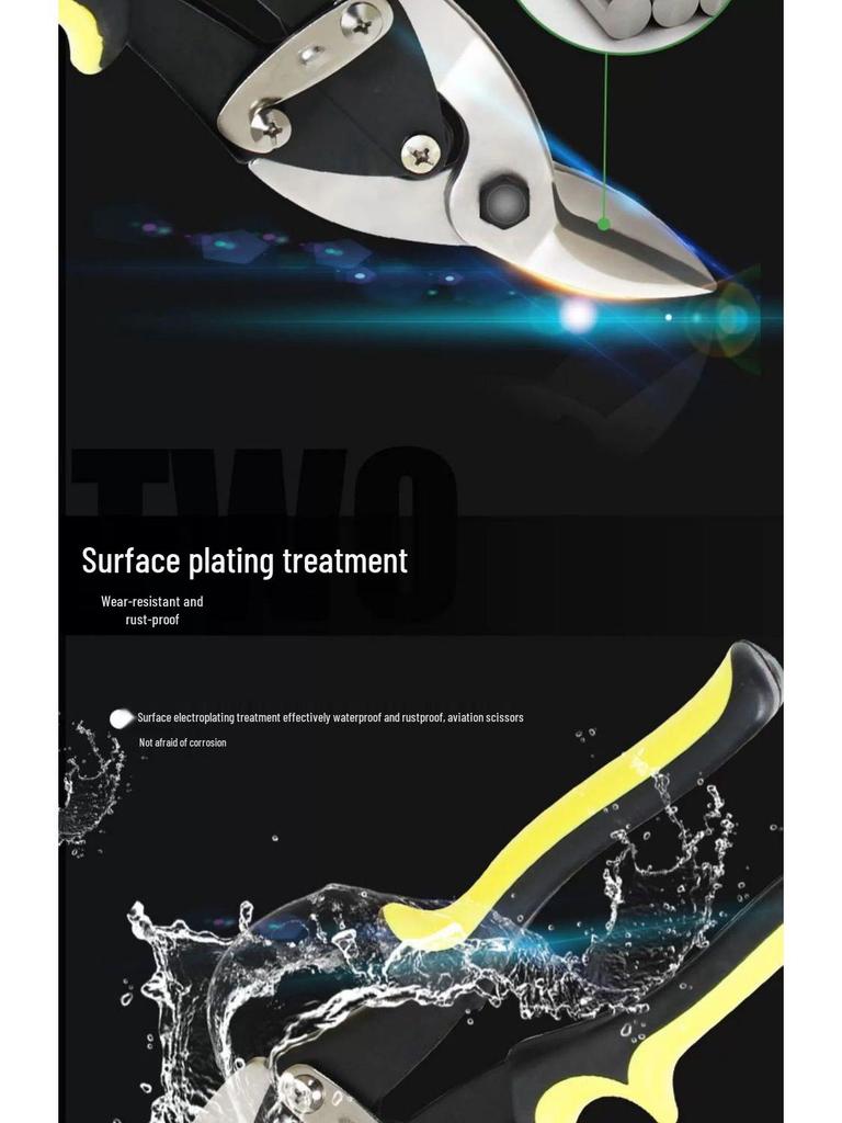 Heavy-Duty Multifunction Aviation Tin Snips - Stainless Steel Industrial Ceiling & Sheet Metal Scissors