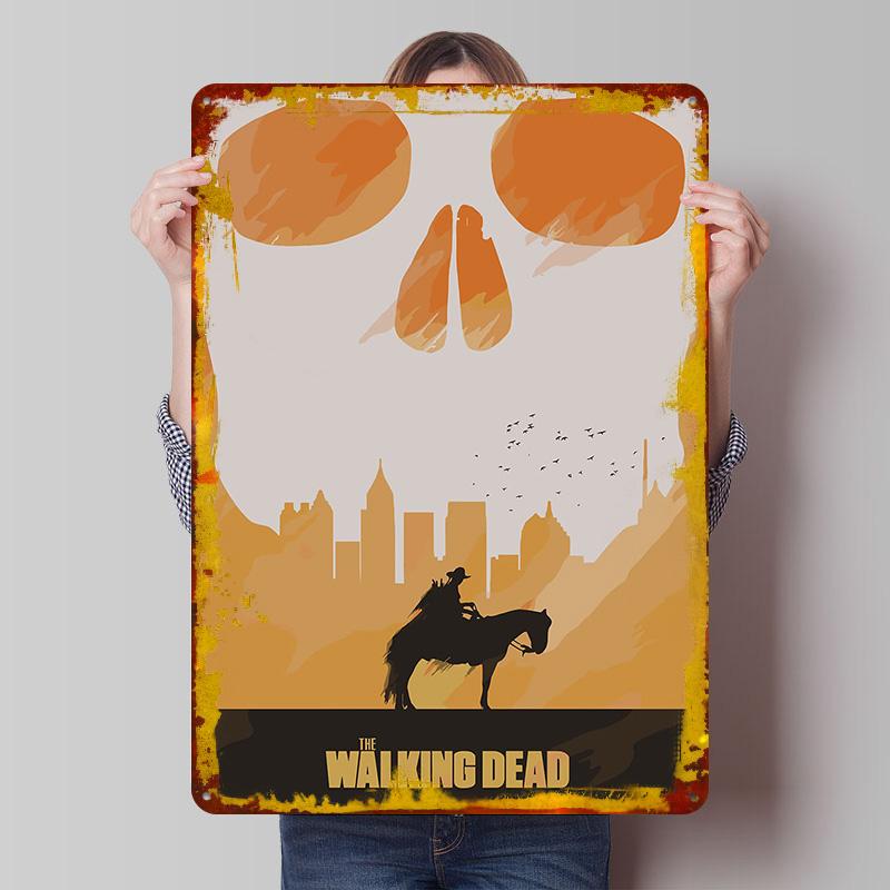 The Walking Dead Tinplate Poster Customized Wall Art Vintage Retro Metal Signs for Room Decoration Gaming Luxury Home Decor Men