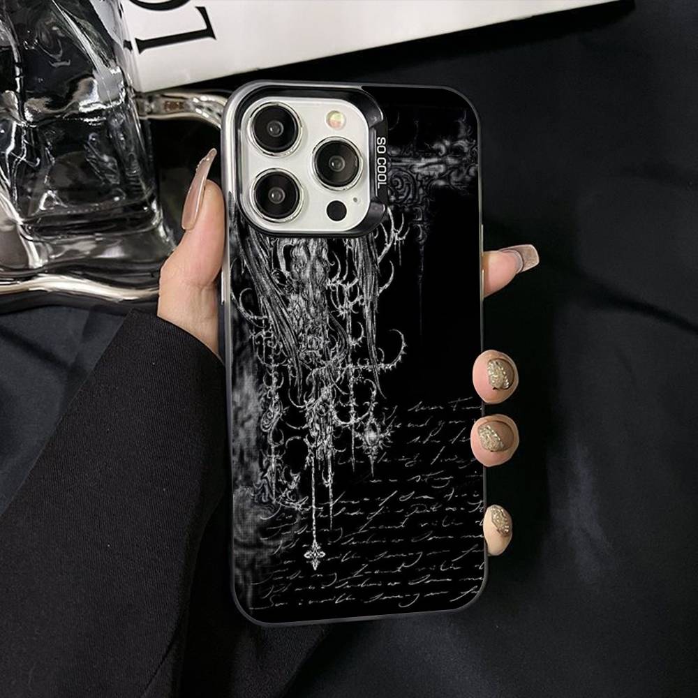 Готический Кибер Сигил Крест Чехол для Телефона Для iPhone 17 Air 16 15 14 11 12 13 Pro Max Plus X XR XS Цветной Серебряный Жесткий Чехол