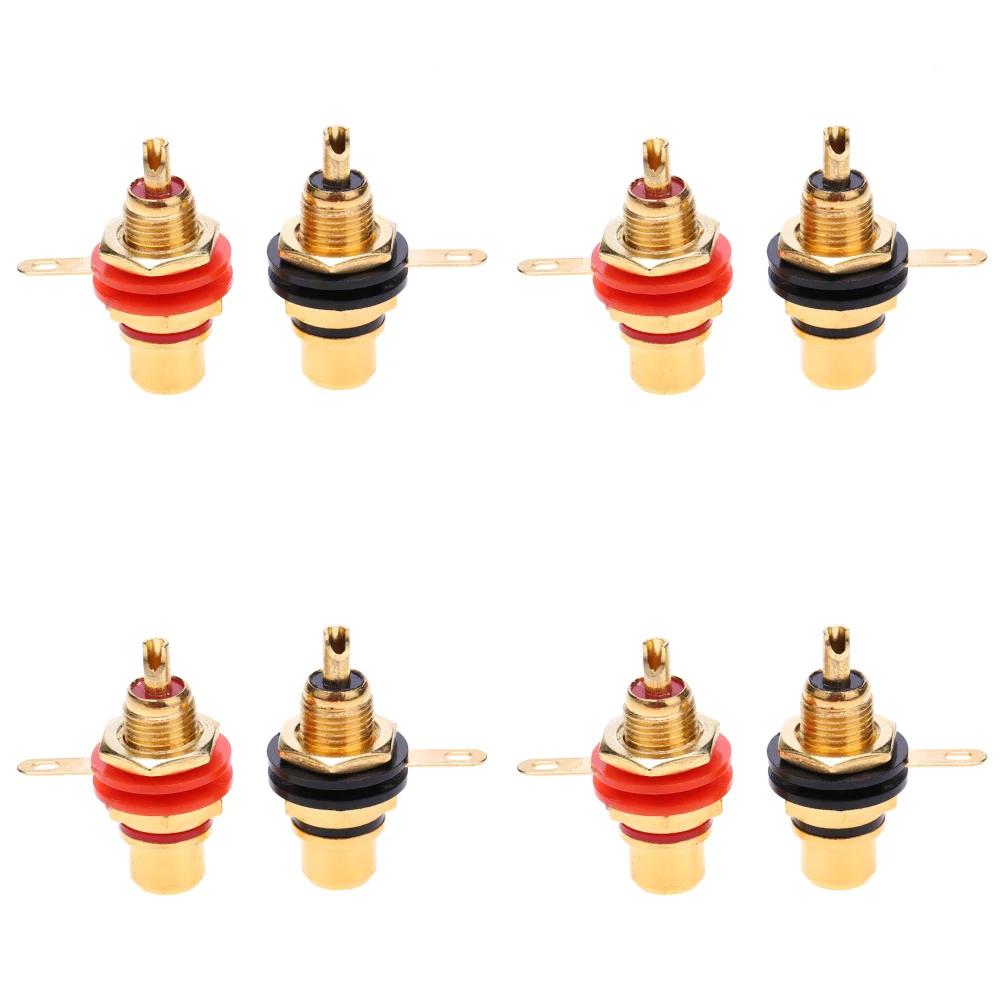 2-16 шт. Адаптер для монтажа на панель шасси, цинковый сплав, золотое покрытие, разъем RCA типа «мама», аксессуары, гнездо RCA, аудиоразъем