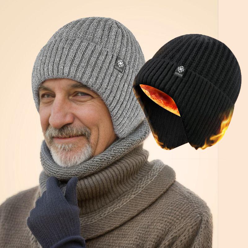 Зимние шапки Вязаная шапка для мужчин и женщин Бархатная шапка Коралловый флисовый шарф Уличная шапка для верховой езды Теплая утолщенная бархатная защитная шапка для шеи