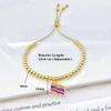 New Arrival Venezuela Flag Map Cross Copper Bead Bracelet Classic for Men's Women's Daily Party Zircon Jewelry National Day Gift