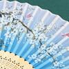 Decoration Elegent Bamboo Folding Fan Chinese Style Painting Handheld Fan Dance Performance Props