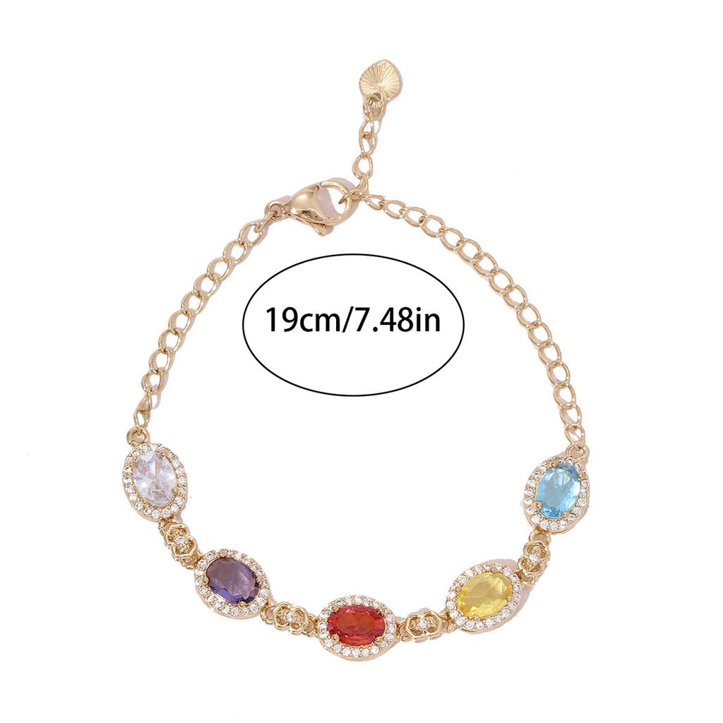 Цветной цирконовый браслет, простой и универсальный тонкий браслет-цепочка, женский универсальный, для модной вечеринки по случаю дня рождения, высококачественная бижутерия