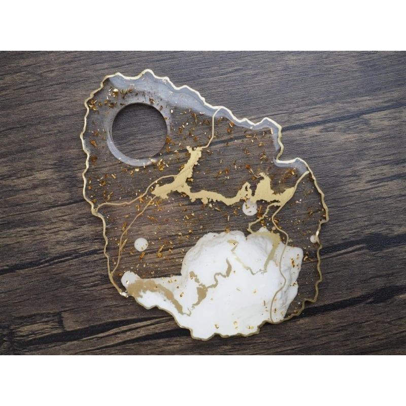 Art Accessories Supplies DIY Handmade Creative Crystal Epoxy Molds Resin Makeup Tray Dish Irregular Agate Mirror Silicone Mold