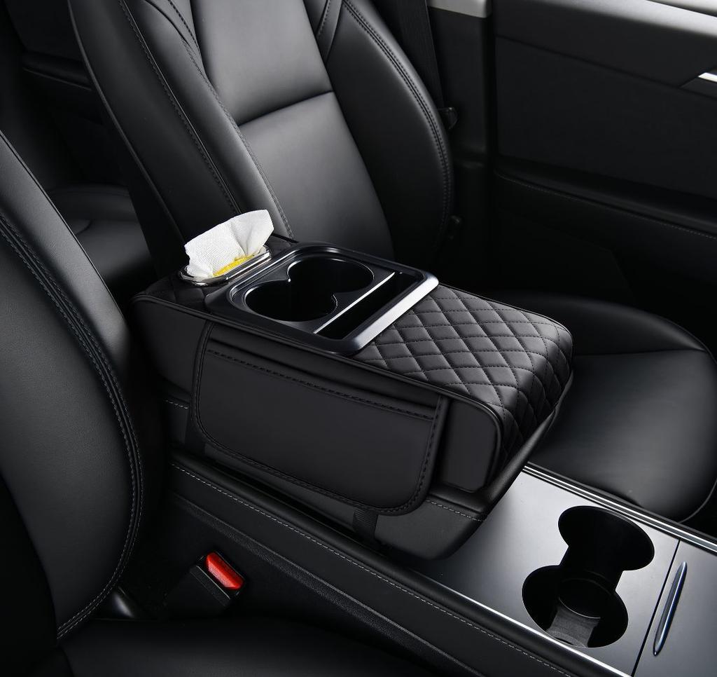 Многофункциональная накладка на подлокотник автомобиля, подушка для увеличения высоты, автомобильный центральный подлокотник, коробка для салфеток, сумка для хранения, подстаканник, интегрированный