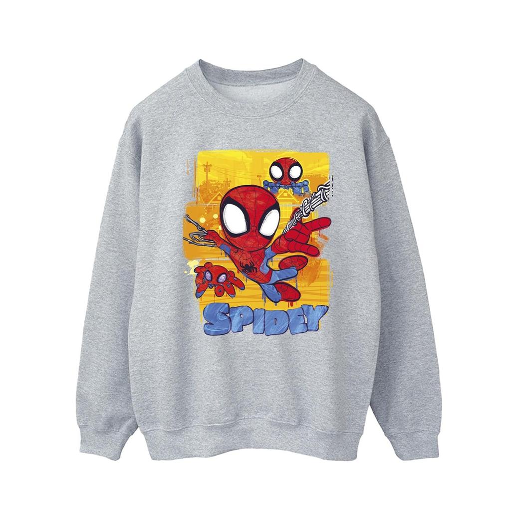 Marvel Mens Spidey And His Amazing Friends Flying Sweatshirt