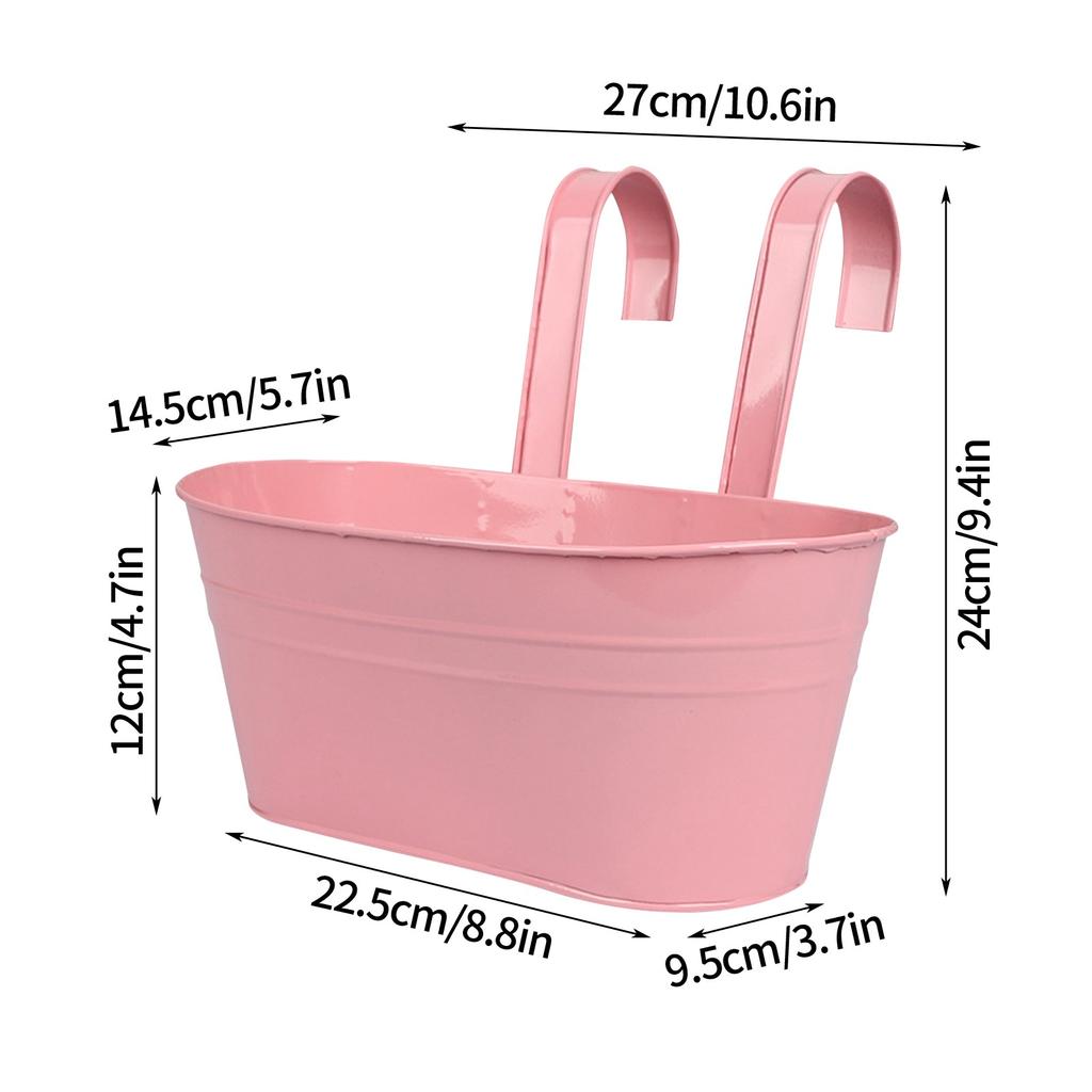 Домашний Овальный Металлический Цветочный Горшок для Растений Забор Балкон Сад Подвесные Кашпо Однотонный Прочный Пластиковый Подвесной Цветочный Горшок