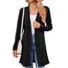 Осенне-зимний женский кардиган, однотонный кардиган с лацканами и длинными рукавами, свободная вязаная куртка