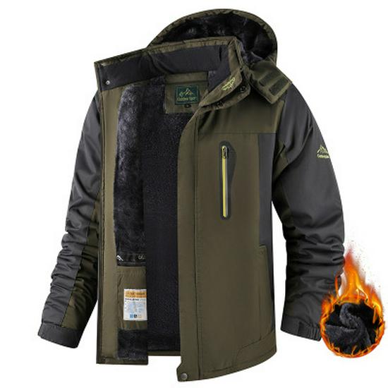 Мужская водонепроницаемая ветрозащитная утепленная куртка с подкладкой из искусственного меха для улицы - Теплый хлопковый стеганый пальто для осени и зимы