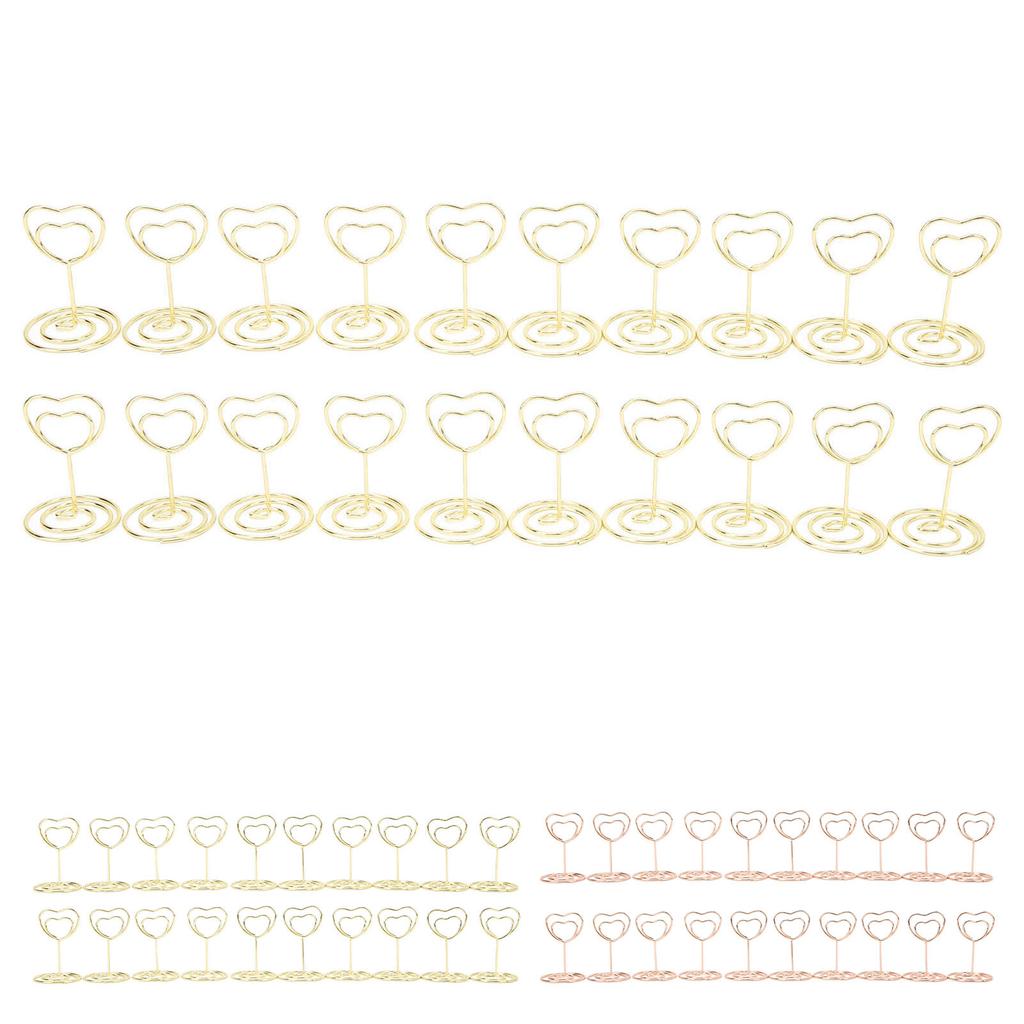 20 шт., держатель для номера в форме сердца, стабильный, прочный, металлический, широко используемый держатель для карточек для дома, Sc