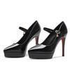 Women 12cm High Heels 3cm Platform Red  Bottom Pumps Lady Leather Stiletto Extreme Heels Chunky Nightclub Prom Fetish Shoes