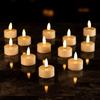 12 шт. Светодиодные свечи на батарейках, мерцающие, без пламени, окружающие светильники, экологичные круглые светодиодные свадебные свечи