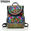 Ethnic Style Embroidered Backpacks Women Large Size Colorful Casual Beach Travel Backpacks