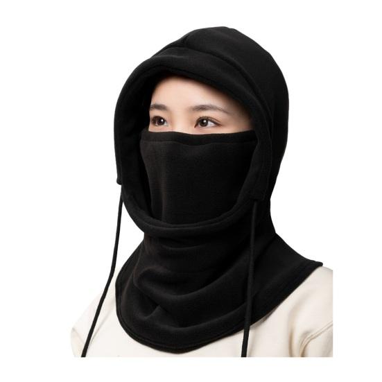 Шарф-капюшон Шапка Женская Мужская Осень Зима Головной убор для верховой езды Однотонный Регулируемая кулиска Защита лица Головной убор