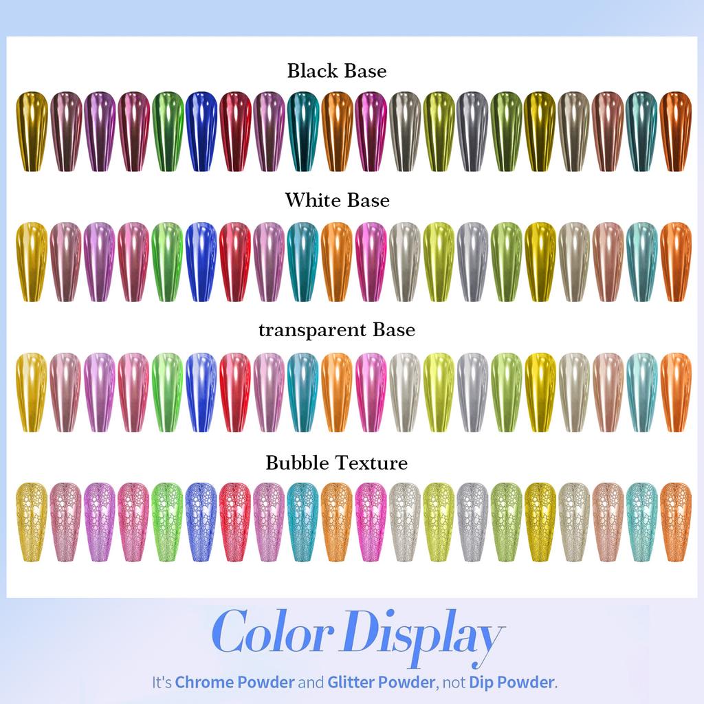 Титановая пудра для дизайна ногтей, Зеркальная мука, сплошной цвет, гальваническое покрытие, волшебная зеркальная пудра, набор блесток для дизайна ногтей Mcb