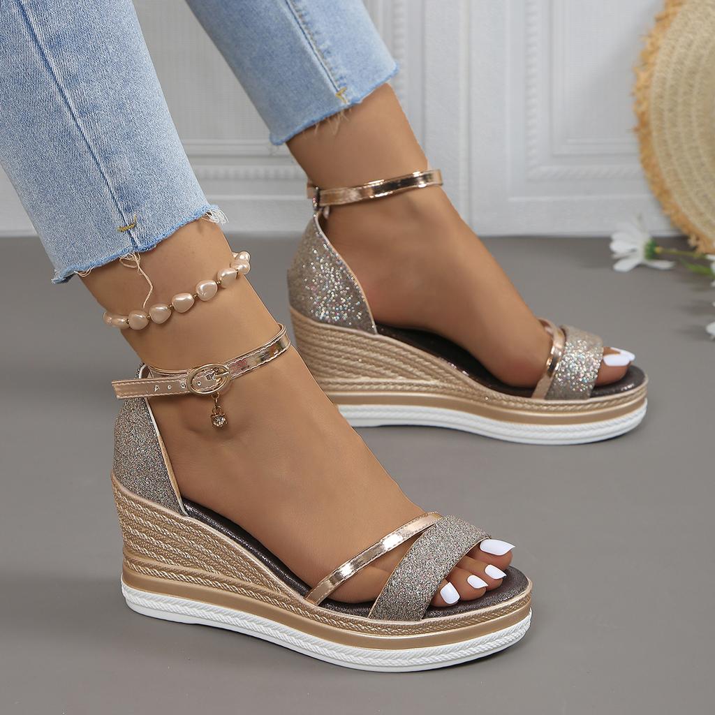 Women Wedges Sandals 2024 New Summer Comfortable Shoes for Women Round Toe Platform Sandals Women Designer Fashion Sandals